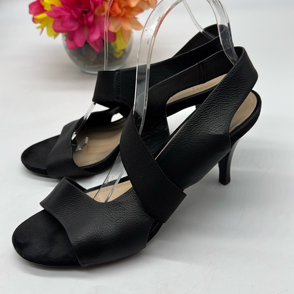 Aquatalia Black Leather Sandals Size 10 BSN7149A